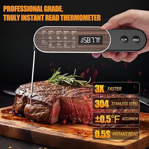 Wirelss Meat Thermometer with 1 Phobe, TEMMIO Grill Food Thermometer