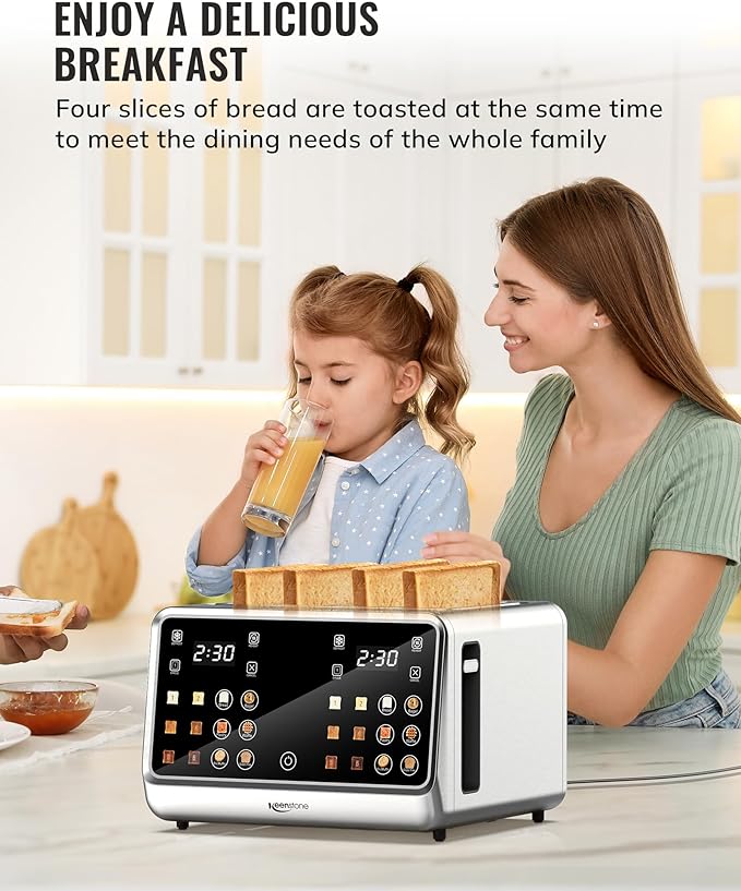 Keenstone 4-Slice Digital Smart Toaster with Touchscreen & Dual Control