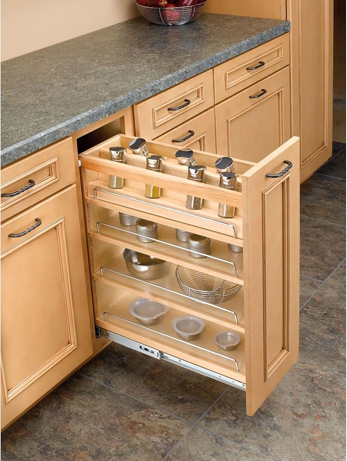 Rev-A-Shelf Pullout Kitchen Cabinet Organizer, Min Cabinet Opening 8.5" W