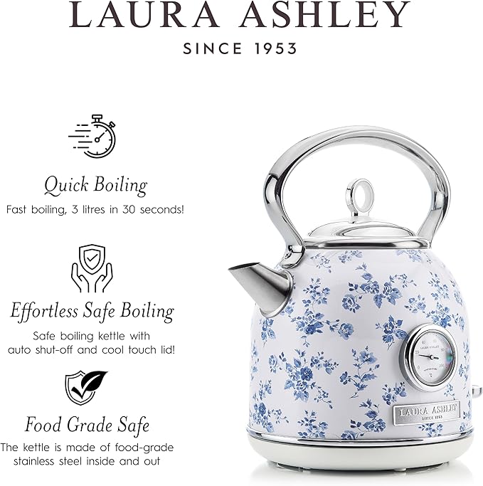 Laura Ashley Electric Kettles for Boiling Water, 1.7L Electric Tea Kettle
