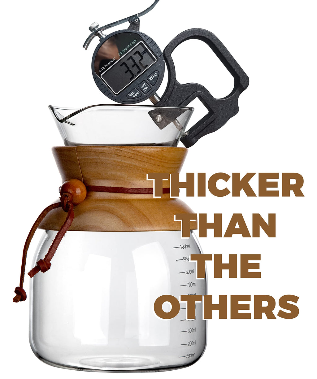 AGOGO Pour Over Coffeemaker Dripper with 304 Stainless Steel Filters Carafe High Capacity 8 Cup