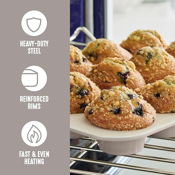 GreenLife 12 Cup Ceramic Nonstick Muffin Pan, Taupe