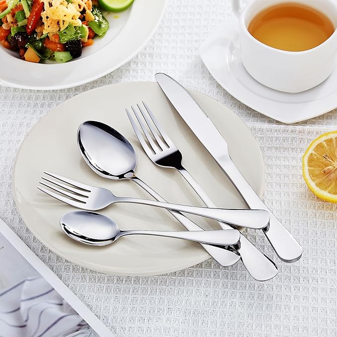 36-Piece Teas Spoons Set (5.6 inch), Stainless Steel Spoons Silverware, Dessert Spoons, Coffee Spoons,Table Spoon Use for Home, Kitchen and Restaurant - Mirror Polished, Dishwasher Safe