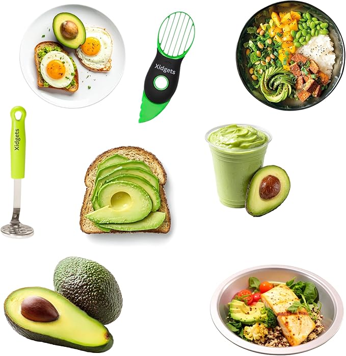 2pc Avocado Tool Set in Box - 3-in-1 Avocado Slicer with Cutter & Pit Remover + Mini Masher