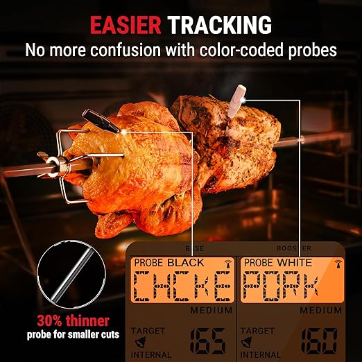 TempPro TempSpike 1000FT Wireless Meat Thermometer Digital with 2 Probes