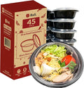 Reli. Meal Prep Container Bowls w/Lids, 32 oz. | 45 Pack | Black