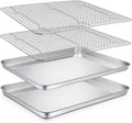 P&P CHEF 16 Inch Baking Sheet Pan and Cooking Rack - 4 Pieces