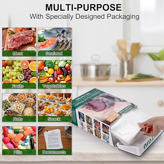 Vacuum Storage Bags, Vacuum Seal Bags for Food, 8x11 Inch Quart Bags 600pcs