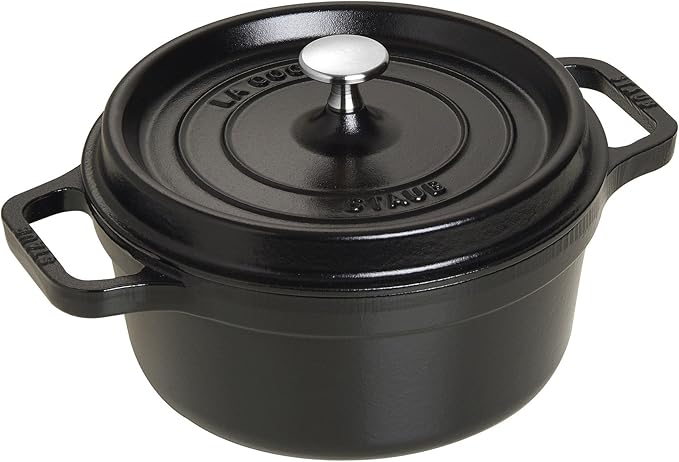 STAUB Cast Iron Round Cocotte, Dutch Oven, 2.75-quart, serves 2-3, Made in France