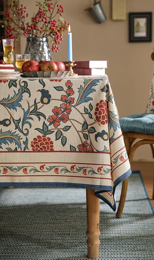 patdrea Elegant French Linen Tablecloth,Rectangular,118"x67"-Puno