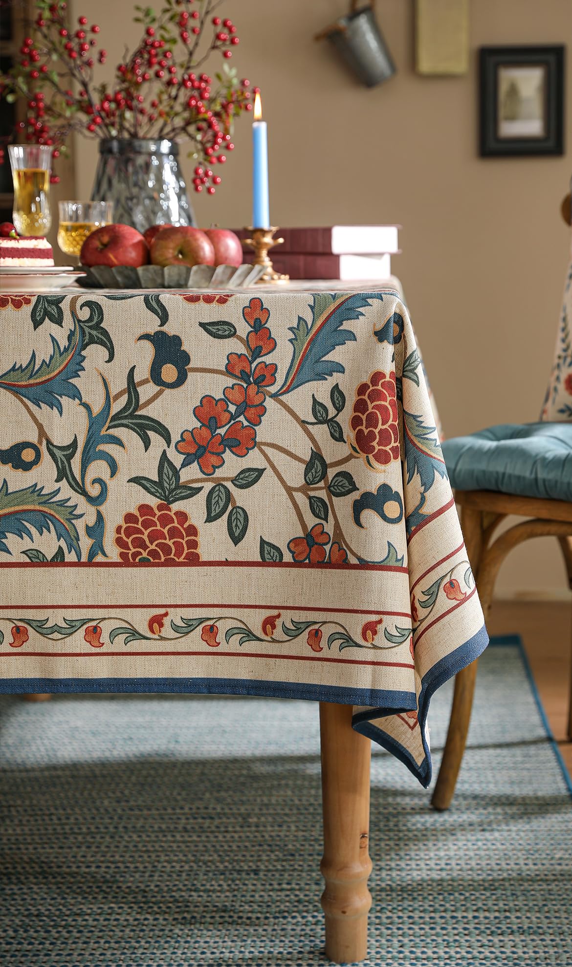 patdrea Elegant French Linen Tablecloth,Rectangular,102"x63"-Puno
