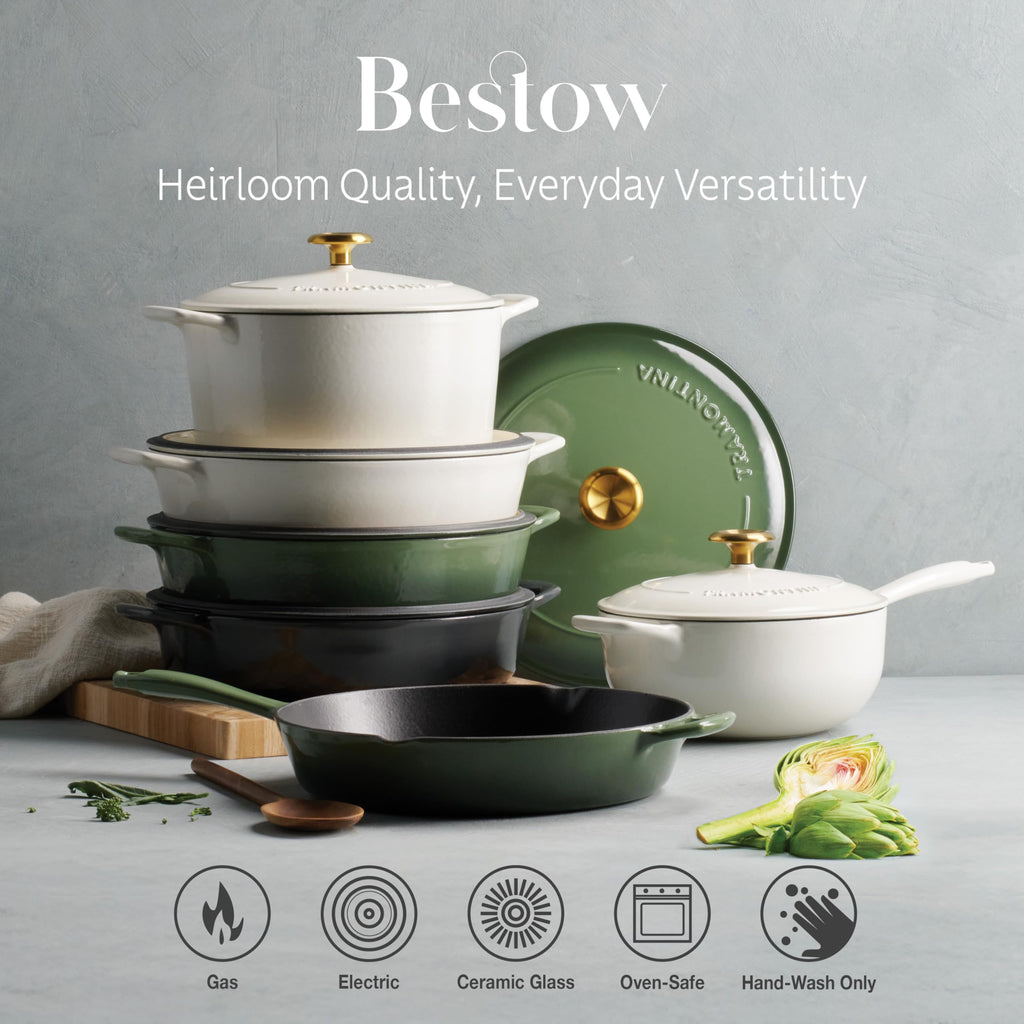 Tramontina Bestow Enameled Cast Iron 4-Qt Braiser Pan with Lid, Cactus