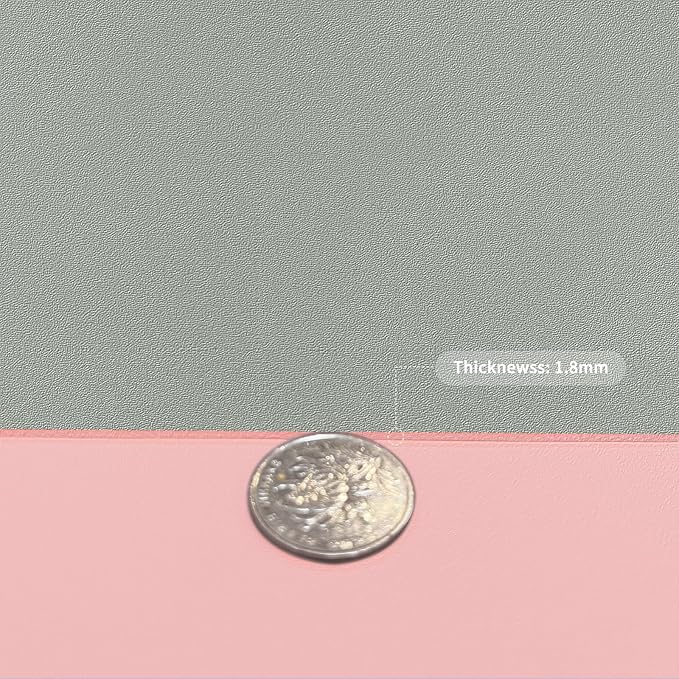 Zinkooat Faux Leather Table Cover,1.8mm Thick,30x48 Inch Desk Cover,Large Desk Mat,Table Protector,Table Cover Protector,Desk Top Cover,Table Tops Cut to Size(Pink+Silvery,30x48)