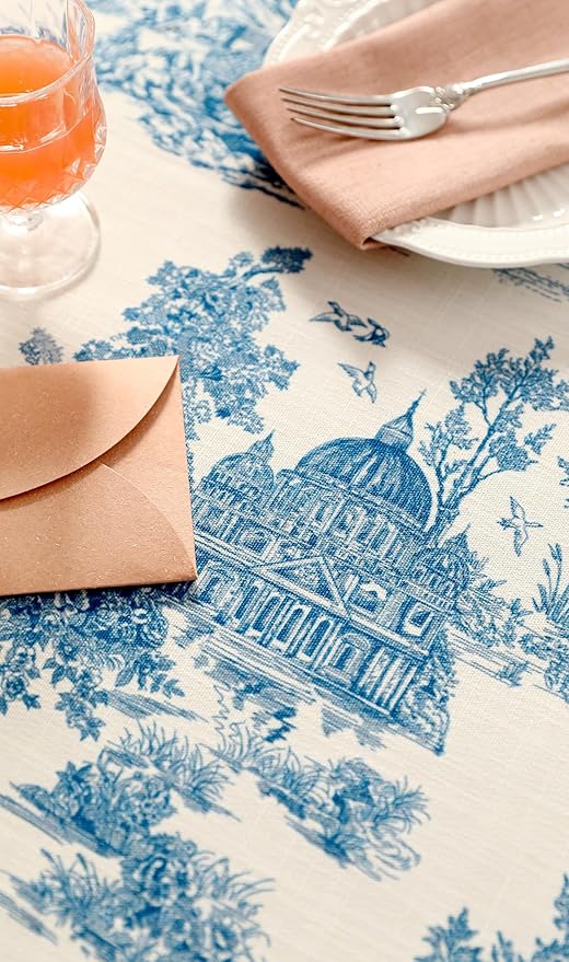 patdrea Elegant French Linen Tablecloth,Square,67"x67"-Lucerne A