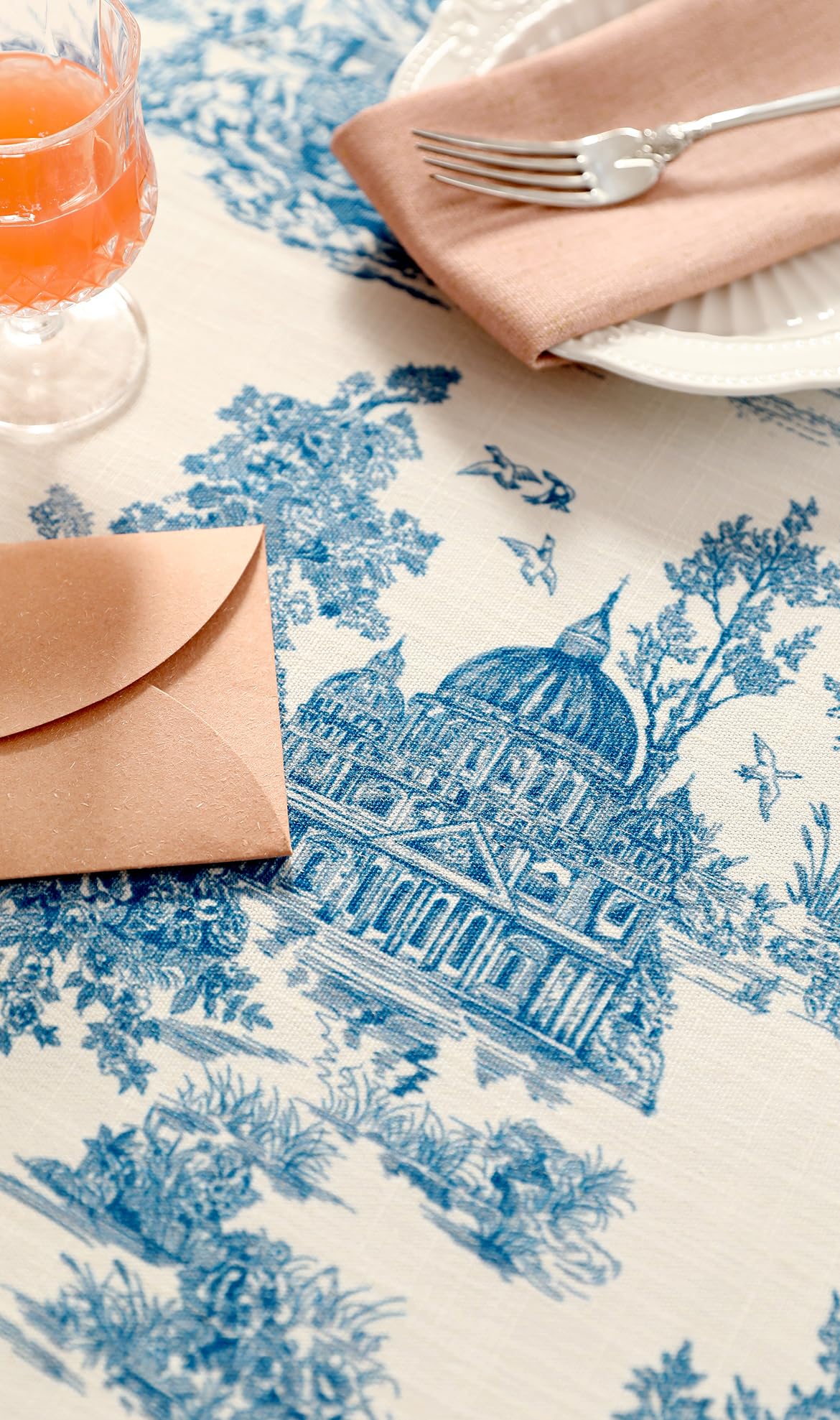 patdrea Elegant French Linen Tablecloth,Rectangular,94"x63"-Lucerne A