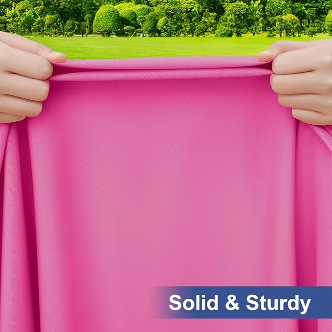 homing Rectangle Table Cloth Cover, Water-Resistant Polyester Elastic Fitted Tablecloth, Fits for 6 Foot Folding Tables, Washable Table Protector for Picnic, Camping, Outdoor (Rose Pink, 30" x 72")