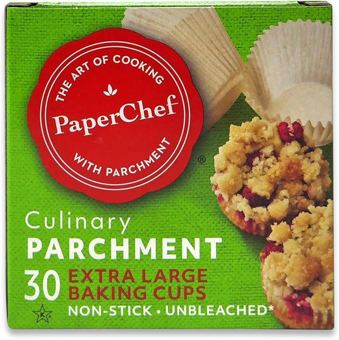 PaperChef XL Parchment Baking Cups Nonstick Easy Release 30 Count