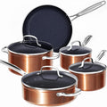 Nuwave 9pc Cookware Set Healthy Duralon Blue Ceramic Nonstick Coated