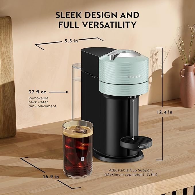Nespresso Vertuo Next Coffee & Espresso Maker by De'Longhi, Teal