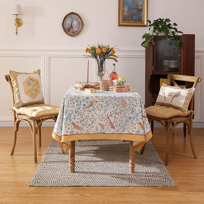 patdrea Vintage French Linen Tablecloth,Rectangular,79"x55"-Magnolia