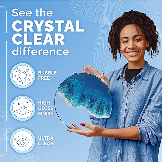 Craft Resin 2 Gallon Crystal Clear Epoxy Resin Kit with Pumps - Food Safe & UV Resistant for DIY Art, Wood, Jewelry Making, Coasters, Molds Casting Resin Epoxy - Low Viscosity for Beginners & Pros