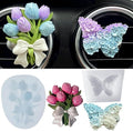 Tulip Bouquet & Lace Butterfly Silicone Soap Candle Resin Mold Floral Decor