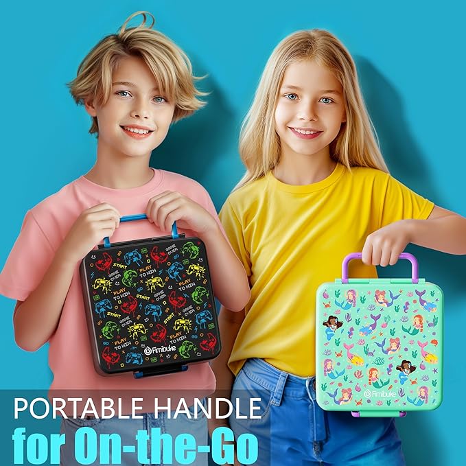 Fimibuke 60oz Kids Bento lunch Box with Insulated Lunch Bag & 8.5oz Thermo