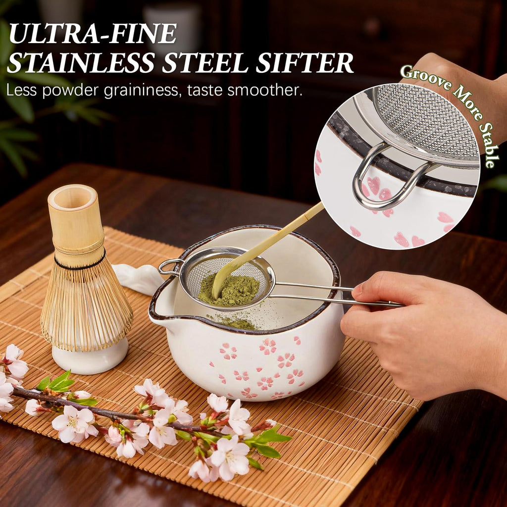 Matcha Whisk Set 7 Pcs Matcha Bowl Bamboo Whisk Kit Gift for Tea Lovers