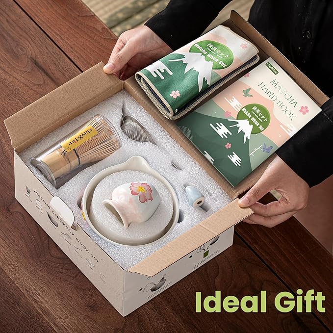 Clay&Fire Matcha Whisk set, 9 pcs Handcrafted Matcha Set for Beginner