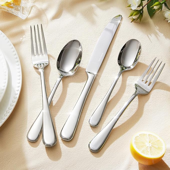 Silverware Set for 6, 30 Piece Stainless Steel Flatware Cutlery Utensil Set