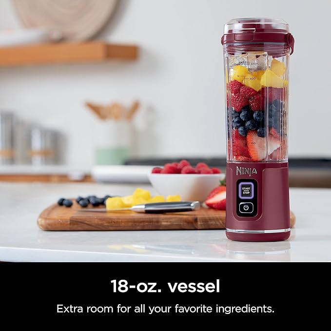 Ninja Blast Portable Blender, Cordless, 18oz Vessel, Cranberry Red, BC151CR