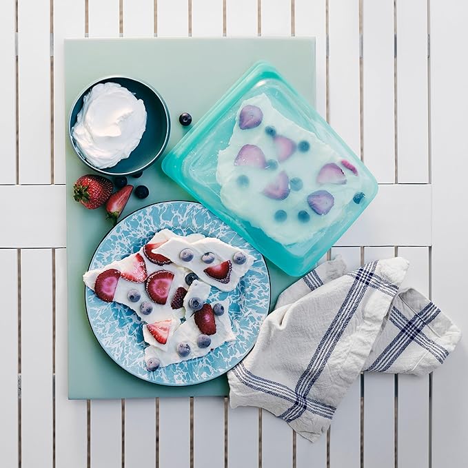 Stasher Premium Reusable Silicone Food Storage Bags, 4-Pack, Aqua