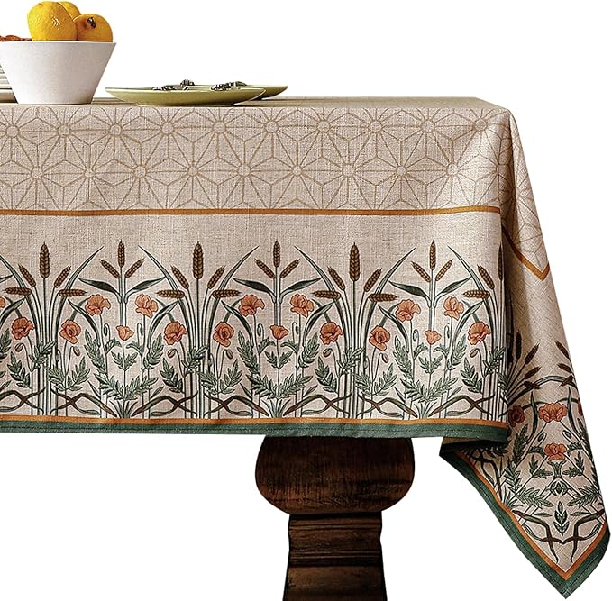 patdrea Vintage French Linen Tablecloth,Rectangular,94"x63"-Cudillero