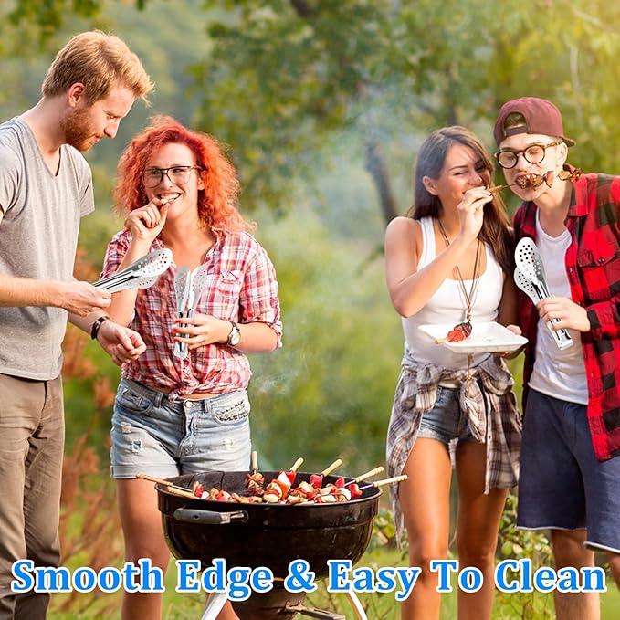8PCS 9-Inch Serving Tongs,XEVOM Kitchen Tongs,Buffet Tongs,Stainless Steel