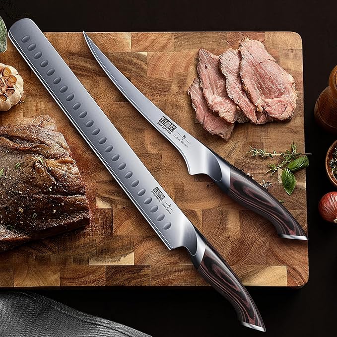 HOSHANHO BBQ Carving Knife Set, Brisket Slicing & Boning Knife for Meat