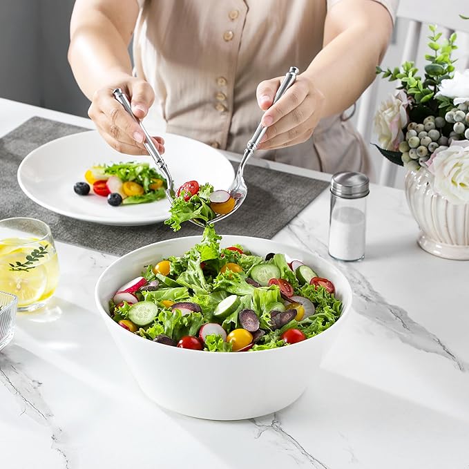 MALACASA 105 OZ Large Serving Bowls Ceramic Salad Soup Bowls Set of 2