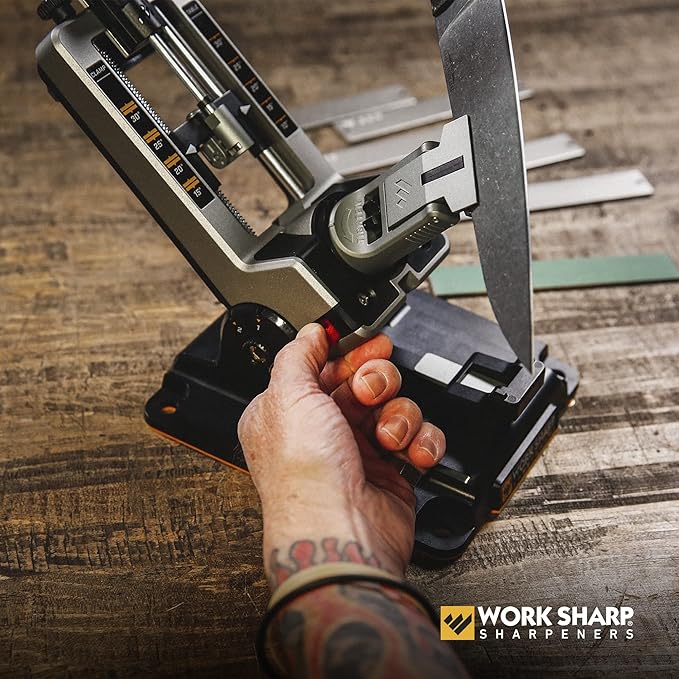 Work Sharp Professional Precision Adjust Knife Sharpener Kit - Complete Sharpening System for Kitchen, Pocket & Hunting Knives - Premium Angle-Guided Sharpening