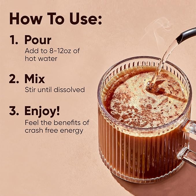IQJOE Mushroom Coffee, Vanilla Spice, 40 Stick Packs | Keto, Zero Sugar