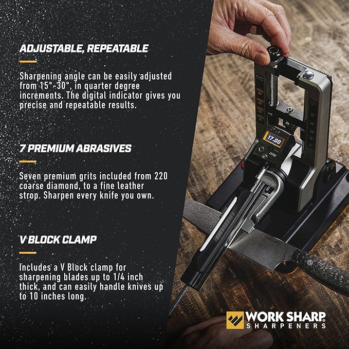 Work Sharp Professional Precision Adjust Knife Sharpener Kit - Complete Sharpening System for Kitchen, Pocket & Hunting Knives - Premium Angle-Guided Sharpening