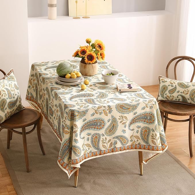patdrea Vintage French Linen Tablecloth,Rectangular,71"x55"-Lysaniya