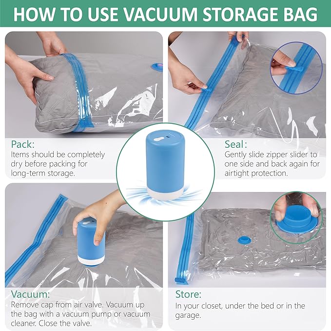 Cozy Essential Travel Vacuum Storage Bags with Rechargeable Cordless USB Pump, Space Saver Bags for Luggage, Suitcase, Carry-On, for Clothes, Blankets, Bedding & Seasonal Storage,35 Combo