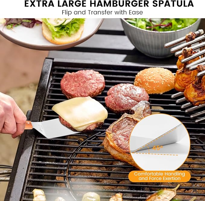 SILUB Stainless Steel Burger Press with Spatula, 6" Hamburger Smasher, Perfect for Meat, Cooking, and Grill