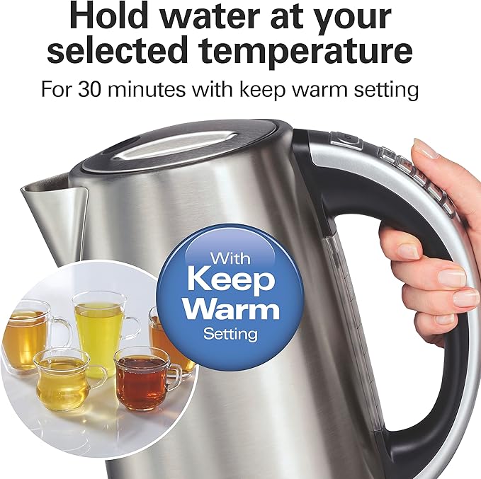 Hamilton Beach 1.7 Liter Electric Tea Kettle, Water Boiler & Heater