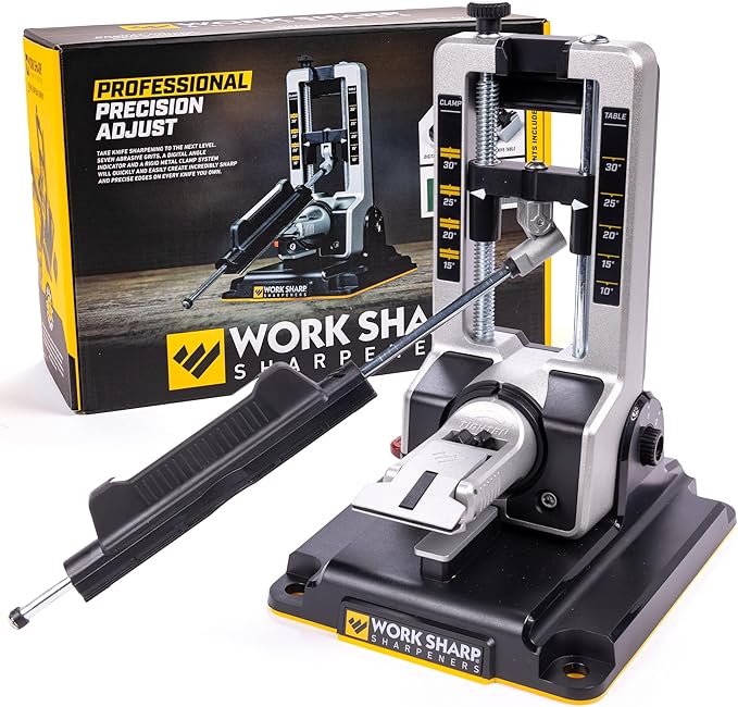 Work Sharp Professional Precision Adjust Knife Sharpener Kit - Complete Sharpening System for Kitchen, Pocket & Hunting Knives - Premium Angle-Guided Sharpening