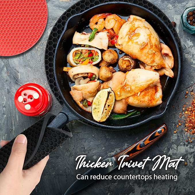 Joyhalo 4 Pack Silicone Trivet for Hot Dishes