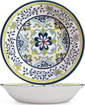 ZAROCRUS Talavera Melamine Large Serving Bowl, 13.75" x 2.75" Mixing, Pasta Serving Bowls set of 2,100% Melamine Soup Bowl Salad Bowl Fruit Bowls,Lightweight and Unbreakable…