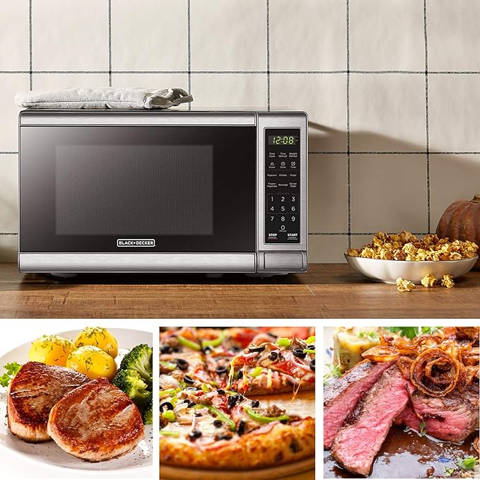 BLACK+DECKER Countertop Microwave Oven, 0.7 Cu.Ft, 700W, Stainless Steel