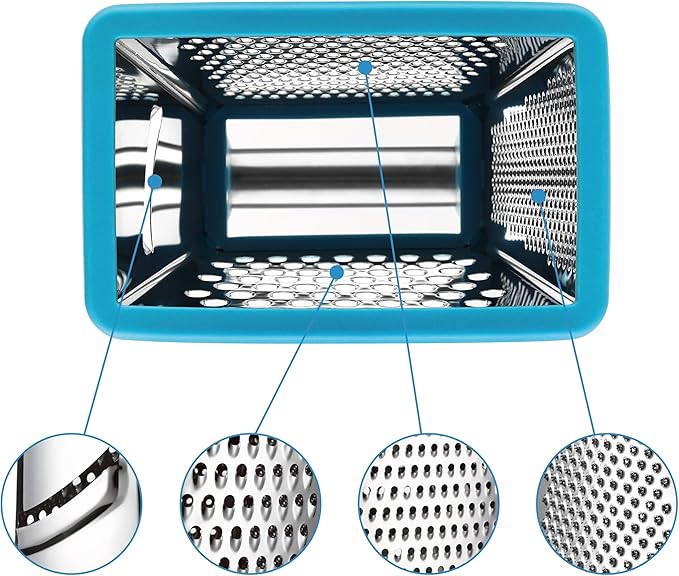 Spring Chef Stainless Steel XL Cheese Grater for Kitchen, Teal
