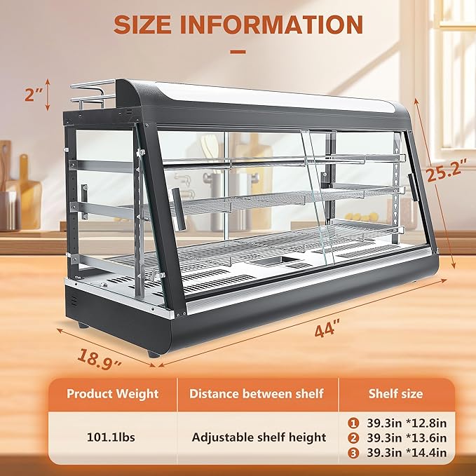 Whalefall 3-Tier Food Warmer with top Holder,tri-Color Lighting