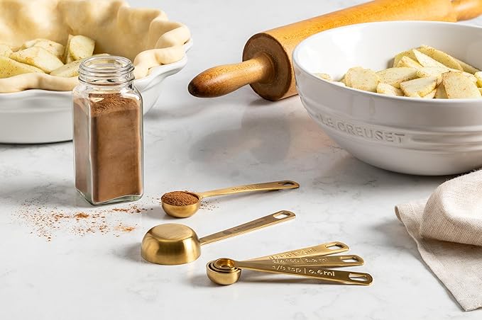 Le Creuset Stainless Steel Measuring Spoons, Gold Finish, Set of 5